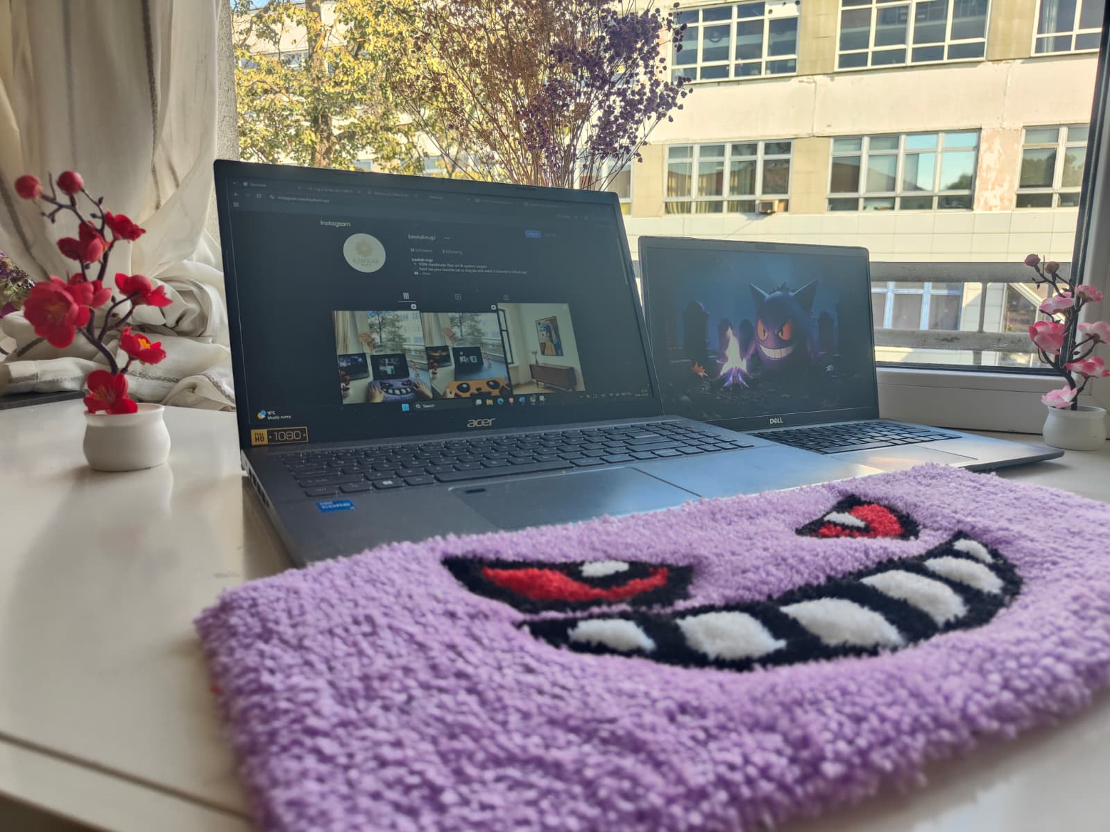 Gengar handmade keyboard rug