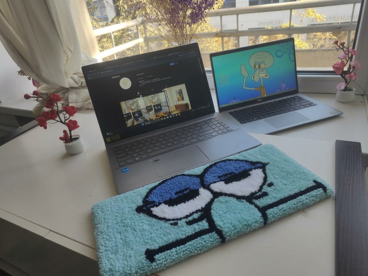 Aqua keyboard rug