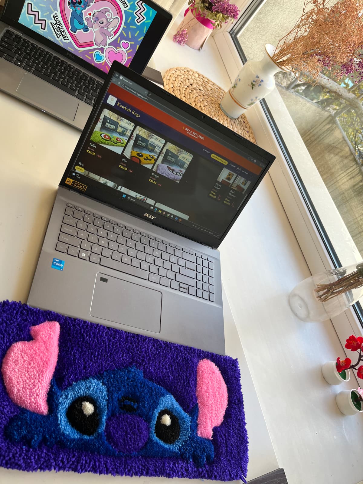 Stitch handmade keyboard rug