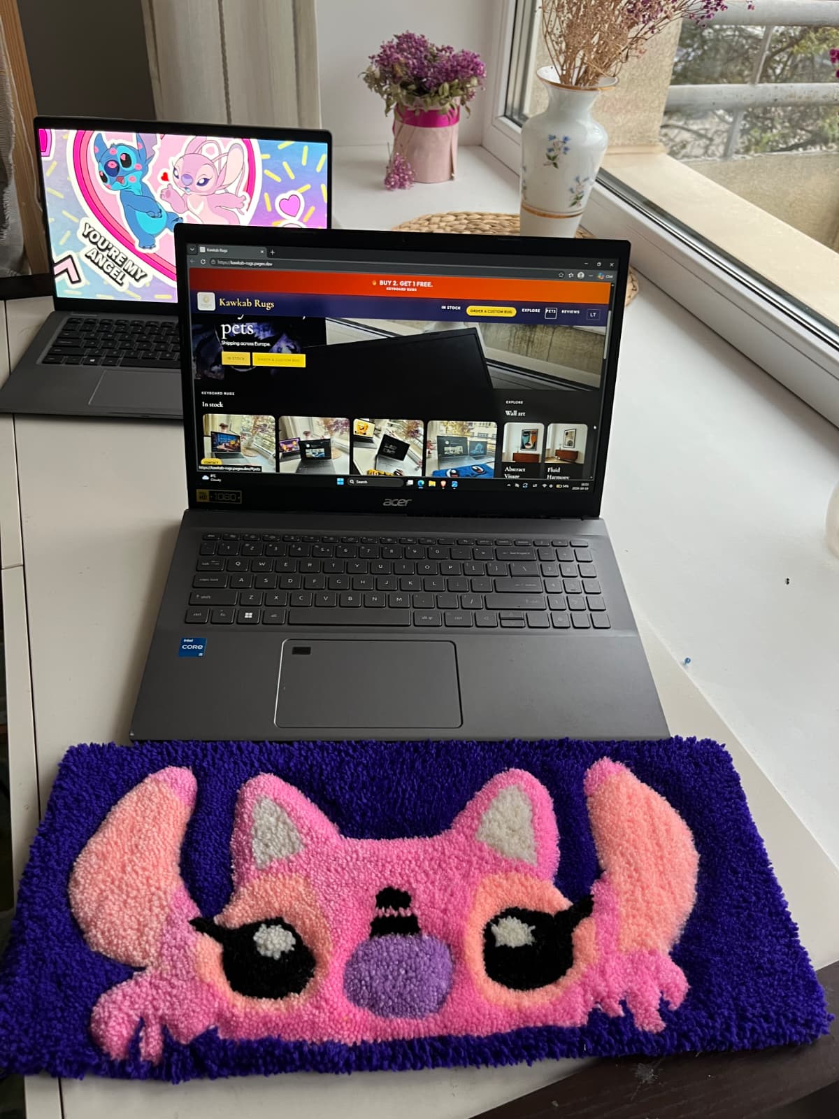 Angel handmade keyboard rug
