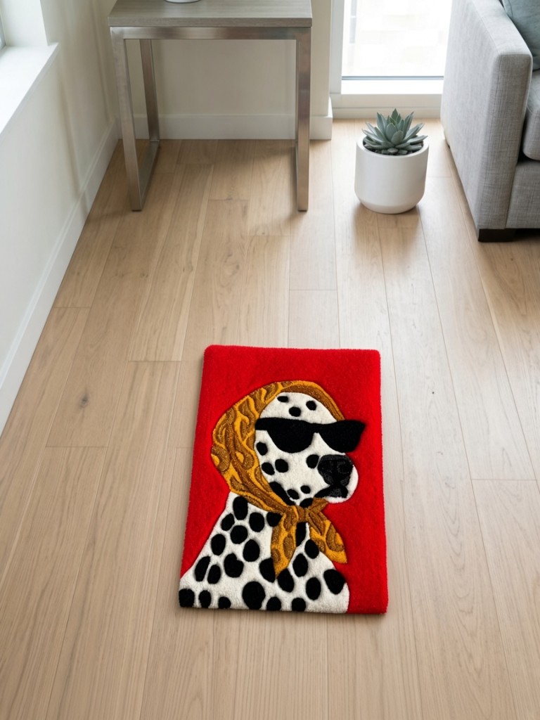Tufted dog rug